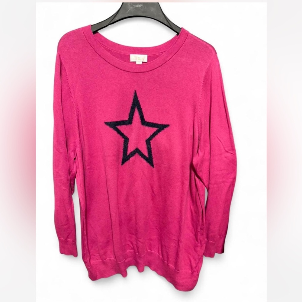 Belle by Kim Gravel Pink Star Long Sleeve sweater